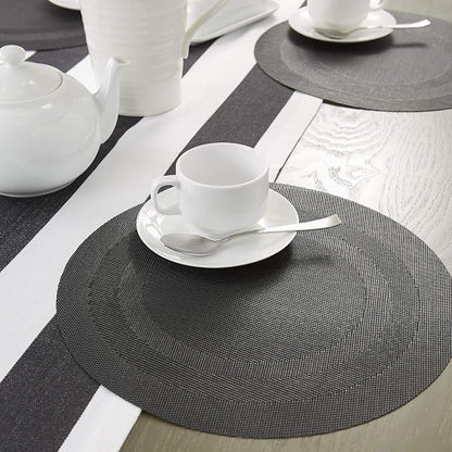 DII PVC Tabletop Collection Woven Indoor/Outdoor, Round Placemat Set, 6 Piece - Image 3