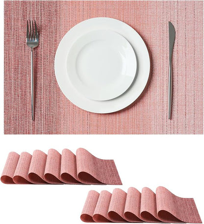 Leetaltree Gradient Pink Woven Placemats Set of 12 by Leetaltree-ArtatEveryTable