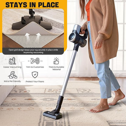 Non-Slip Rug Pad Gripper 5x8 Feet, Anti Skid Mat for Under Area Rugs, Keeps Rugs in Position and Safe, Thick Cushioned Carpet Pad for Hardwood Floors Protection