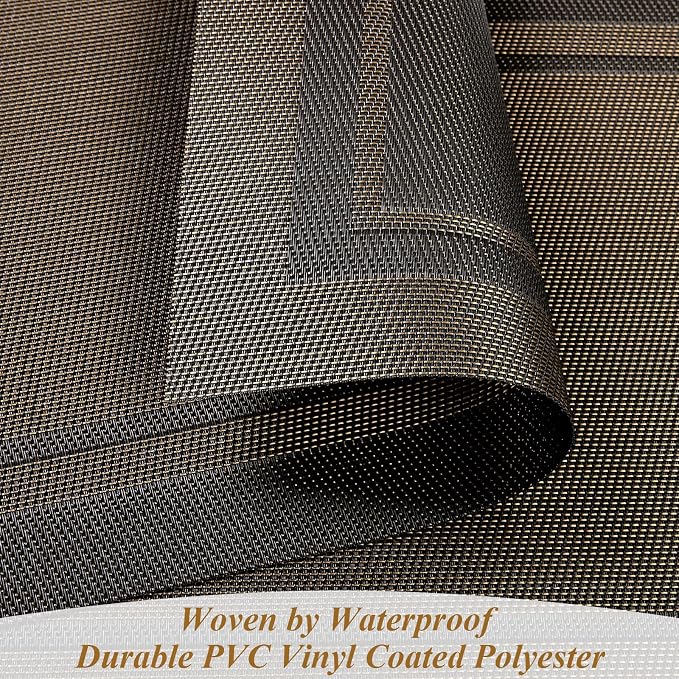 SHACOS Woven Vinyl Placemats Set of 4 Wipe Clean Place Mats - Image 2
