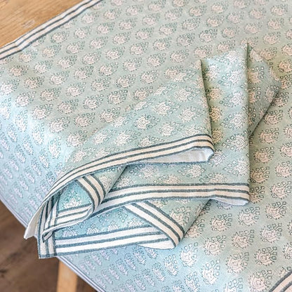Over&Back 18x108 Hand-Blocked Printed Cotton Table Runner - Image 6