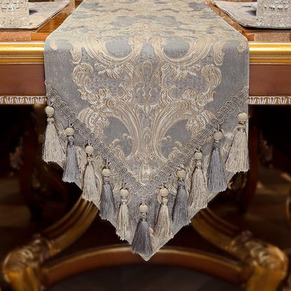 Loom and Mill Luxury Jacquard Damask Table Runner 72 Inches Long, 13x72 inch - Image 3