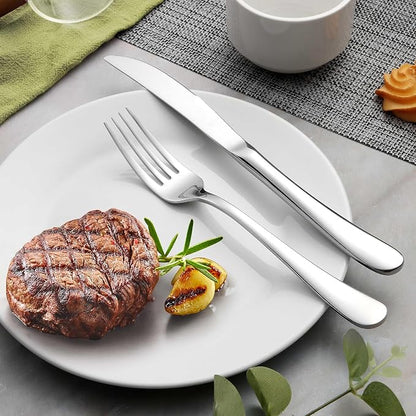 Onader 60 Piece Heavy Duty Flatware Set, Stainless Steel Silverware Cutlery Set - Image 4
