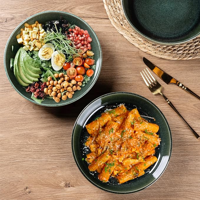 GBhome 8.75'' Large Ceramic Pasta Bowls, 38oz Stoneware Pasta Serving Bowls Set - Image 5