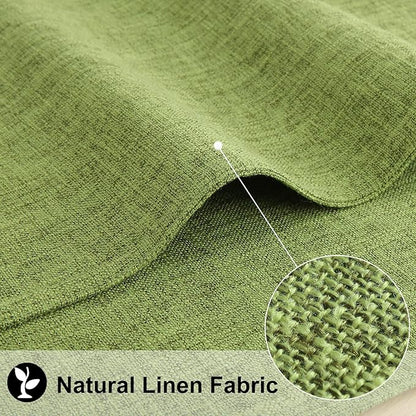 homing Cotton Linen Placemats Set of 4, Cloth Washable Farmhouse Dining Table Mats for Indoors & Outdoors, Easy to Clean, Grass Green, 13 x 19 Inch