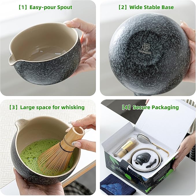TEANAGOO Matcha Whisk Set Black, Matcha Kit - Image 4