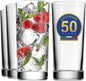 Godinger Highball Drinking Glasses, Italian Made Tall Glass Cups, Water Glasses Drinking Set, Cocktail Glasses - 14oz, Set of 4, Made In Italy
