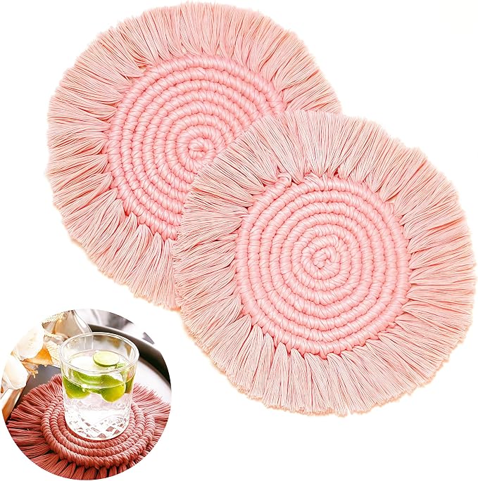 Boho Coasters Set of 2, Cute & Absorbent Drink Coasters by Unknown