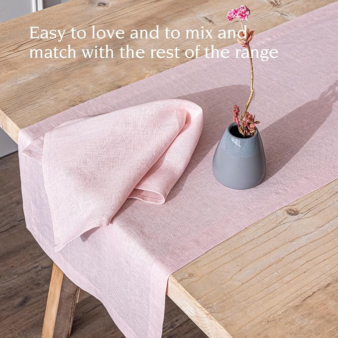 Over&Back 18x90 Washed 100% Linen Table Runner - Image 3