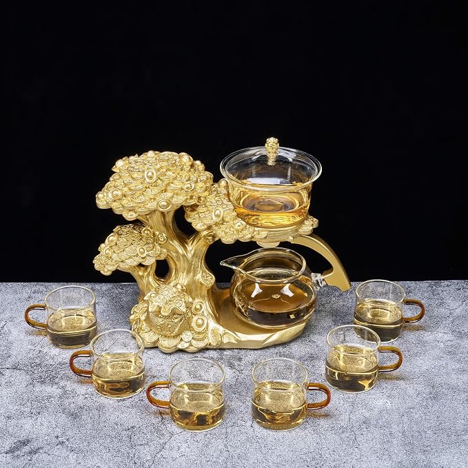 Zurucily Glass Teapot Set with Infuser Semi Automatic Tea Set Magic Teapot - Image 6