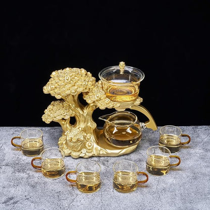 Zurucily Glass Teapot Set with Infuser Semi Automatic Tea Set Magic Teapot - Image 6