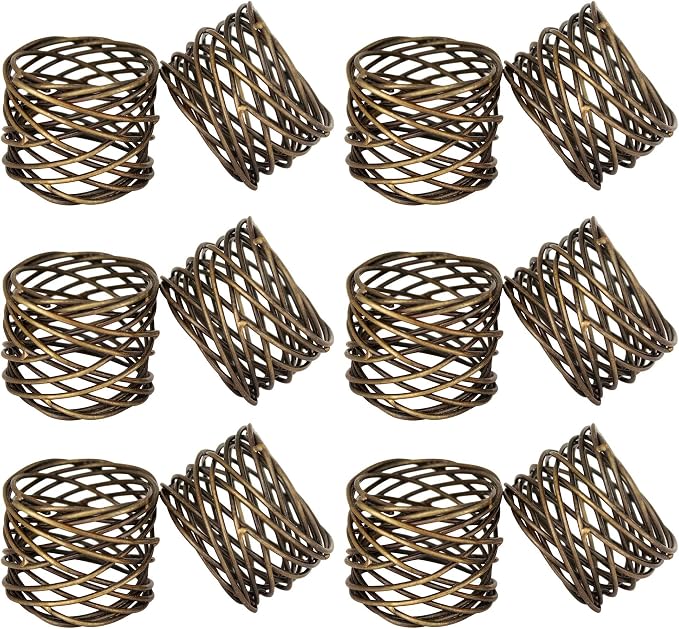 ITOS365 Handmade Round Mesh Napkin Rings Holder by ITOS365