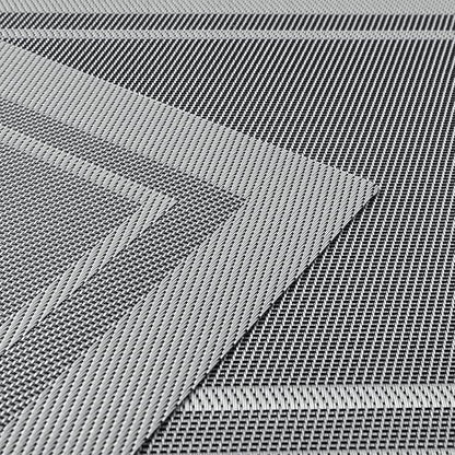 SHACOS Woven Vinyl Placemats Set of 4 Wipe Clean Place Mats for Dining Table Heat Resistant PVC Weave Table Mats Indoor Outdoor (4, Frame Grey)