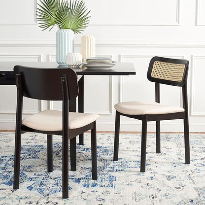 SAFAVIEH Home Collection Egon Coastal Black/White Dining Chair Set of 2