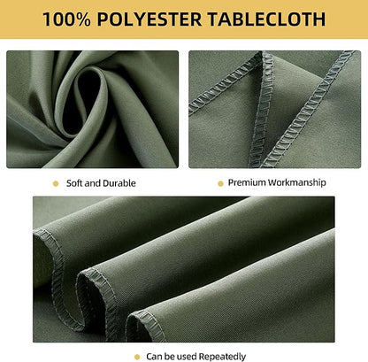 2-Pack 90x156 inch Sage Green Table Cloths, Solid Stain and Wrinkle Resistant Oblong Tablecloth, Premium Plain Weave Polyester Fabric Rectangle Table Linen Covers for Hotel, Banquet