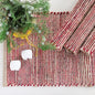 Natural Jute & Red Placemats, 13x19 Inch Dining Table Placemats by ChardinHome