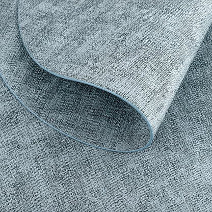 Placemats for Dining Table Set of 4 Non-Slip, Heat Resistant Oval Leather Placemat Double Layer, Waterproof Table Mats Easy to Clean for Kitchen Dining Room Coffee Office Table, Light Blue