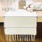 Recycled Cotton Ivory & Black Iris Table Runners, Handwoven Table Runners by ChardinHome
