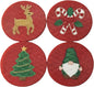 Folkulture Cute Coasters, Waterproof, Boho Table Décor | Holiday Magic Beaded by FOLKULTURE