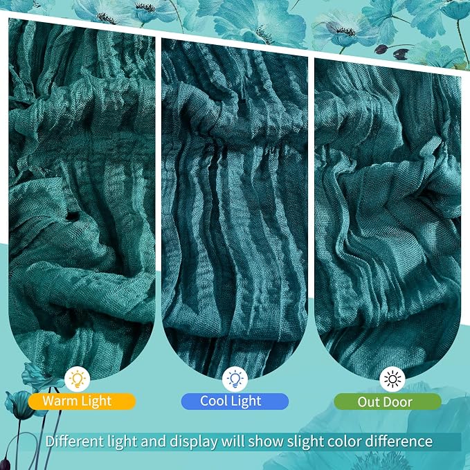 Showgeous 18 Pack Teal Cheesecloth Table Runner, 17 x 108 Inches | Boho - Image 7