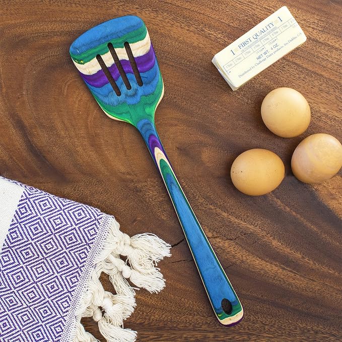 Totally Bamboo Baltique Mumbai Collection 12-1/2" Wooden Slotted Spatula - Image 2