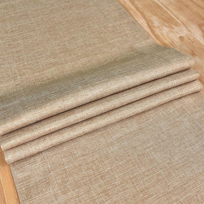 NEWISHER Farmhouse Rustic Faux Linen Solid Flaxen Table Runner 13x60inch | - Image 5