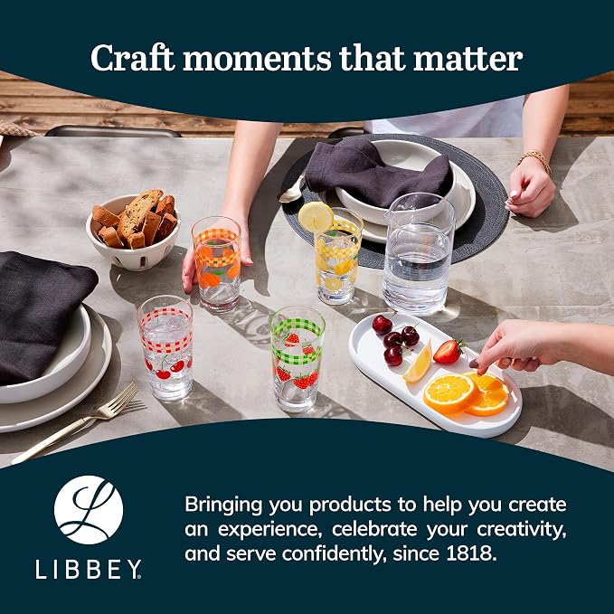 Libbey Fruit Juice Glasses, Heavy Base Glass Drinking Glasses Set of 8 - Image 6