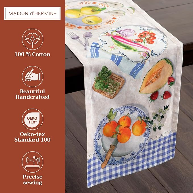 Maison d' Hermine Table Runner 100% Cotton 14.50" x 108" | Table Runners 108 - Image 2
