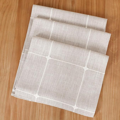 NEWISHER Rustic Embroidered Plaid Cloth Table Runner 60 inches, Farmhouse - Image 6