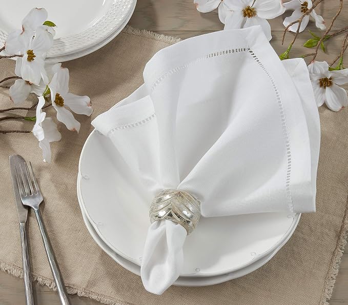 SARO LIFESTYLE Hemstitched Border Dinner Napkin - Image 3