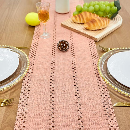 Pink Table Runner Boho Dresser Runner Home Coffee Table Decor 12x72 Inch | 72 - Image 3
