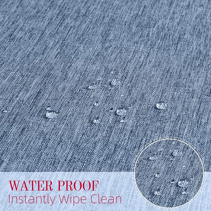 Cloth Place Mats Set of 8–Reusable Rectangular Waterproof Fabric Polyester Washable Wipeable Heat Resistant Linen for Kitchen Dining Dinner Restaurant Wedding Table(Denim blue/13x19 Inch)