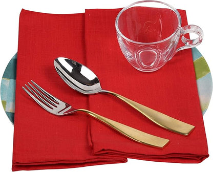 Urban Villa Cloth Napkins Set of 12 20x20 Inches 100% Cotton Napkins Cloth Washable Soft Durable Reusable Absorbent Table Dinner Napkins Cloth for Hotel Lunch Restaurant Weddings Parties-Multi Color