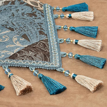 Loom and Mill Luxury Table Runner 90 Inches Long, Patchwork Chenille Damask - Image 7