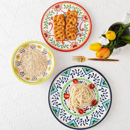 Talavera Melamine Large Serving Bowl, 13.75" x 2.75" Mixing, Pasta Serving - Image 7