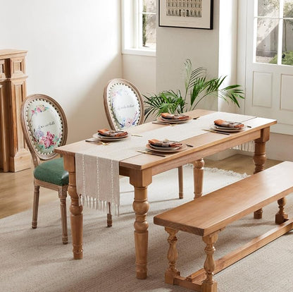 Braided Farmhouse Table Runner, Braided Taupe 13x48 Inch, Cotton Linen Table - Image 3