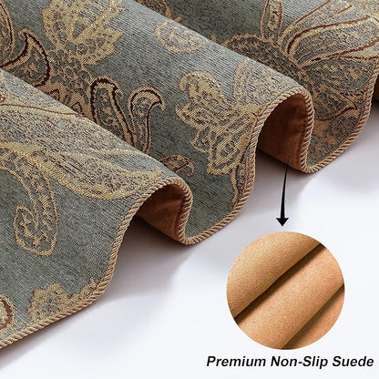 Loom and Mill Luxury Chenille Damask Table Runner 90 inches Long, 13x90 inch - Image 4