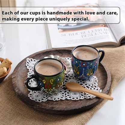 Espresso Cups Set of 2 | 4 oz Small Espresso Cups | Turkish Tea Cups | - Image 4