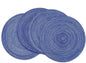 SHACOS Round Braided Placemats 15 inch Set of 4 Washable Cotton Polyester Braided Kitchen Table Placemats for Home Wedding Party (Blue White, 4)