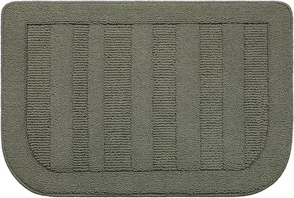 BEQHAUSE 24x36 Inch Kitchen Rug Mat Durable Kitchen Rugs Non-Slip Washable Absorbent Kitchen Mats for Floor Dirt-Resistant Semicircular Kitchen Mat (Green)