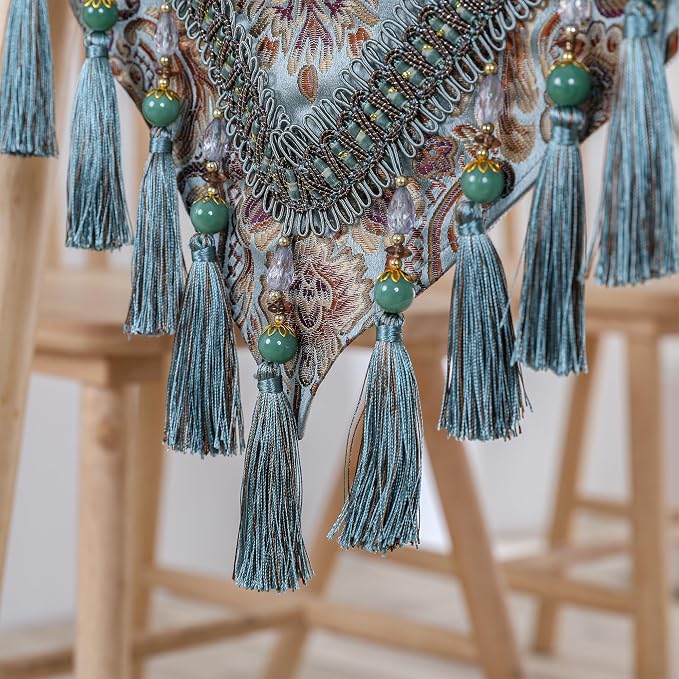 Luxury Vintage Table Runner Embroidery Jacquard Fabric - Image 5
