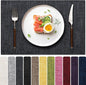 Blue Forest Placemats Set of 8, Dual-Layered Thickened Faux Linen Cloth Place Mats Heat Resistant Machine Washable Wrinkle Free Table Mats Indoor/Outdoor (Dark Grey)