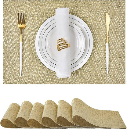 Leetaltree Gold Placemats Set of 6 by Leetaltree-ArtatEveryTable