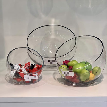 WGVI Clear Slant Cut Bowl Glass Vase, Glass Terrarium, Candy Dish, Slant Cut - Image 9