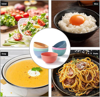 8PCS Cereal Bowl, Ohola Unbreakable Wheat Straw Cereal Bowls, Microwave & - Image 6