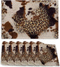 Cowhide with Glitter Leopard Print Place Mats Set of 6, Table Mats,Heat Insulation Non Slip Washable Dining Placemats for Wedding Holiday Party Kitchen Decor 12X18 in