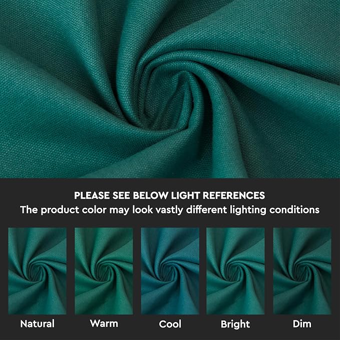 Encasa XO Table Runner, Cotton Canvas Dining Runner 13"x104" | Emerald - Image 3