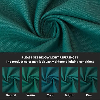 Encasa XO Table Runner, Cotton Canvas Dining Runner 13"x104" | Emerald - Image 3