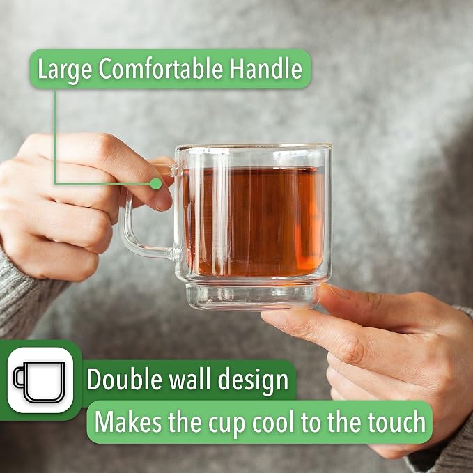 BTaT- Double Walled Stackable Espresso Cups, 5 oz, Double Wall Insulated - Image 7