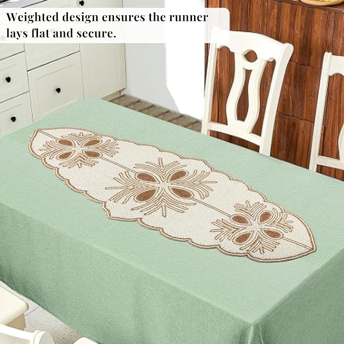 Beaded Table Runner, 13x36 in, polyester back, artisan-crafted, dining & - Image 7